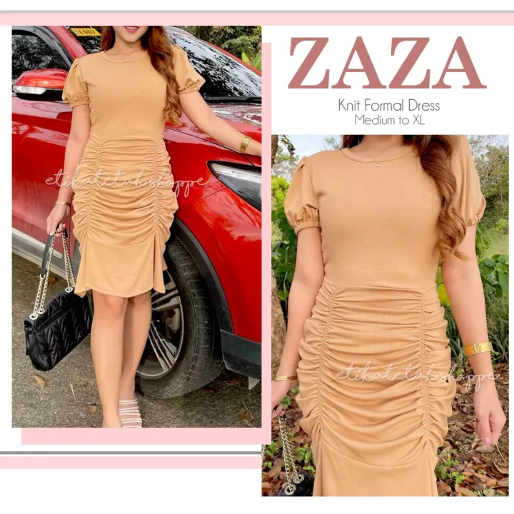 COD Knit Formal Dress ZAZA Dress fit up to XL Lazada PH