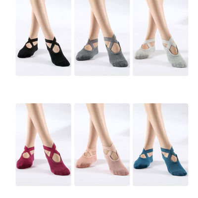 ถุงเท้าโยคะ Huilun สำหรับผู้หญิงถุงเท้าเต้นบัลเล่ต์พิลาทิสระบายอากาศได้ดีกันลื่น