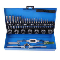 32Pcs Alloy Steel M3-M12 Metric Thread Tap and Die Wrench Holder Set Hand Tools