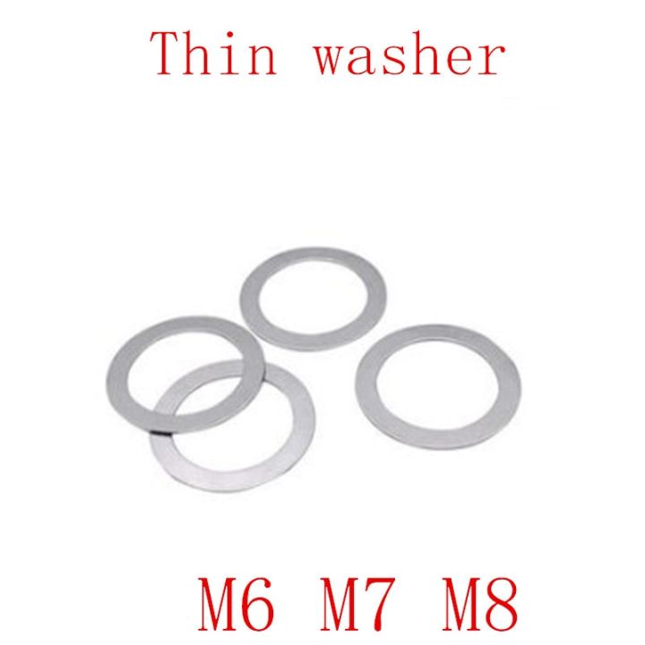 ปะเก็น-m8สแตนเลส-m6-100ชิ้น-ล็อตบางเฉียบความหนาของแผ่นบางเฉียบ0-1-0-2-0-3-0-5-1