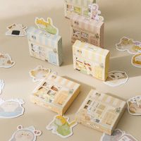 LY 45PCSBox Journaling Box Sticker Label Diary Decor Stationery Kawaii House Stickers Memo Pads Notes Creative Calendar School Supplies Adhesive Scrapbooking