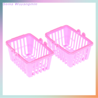 Senia 2pcs Shopping ตะกร้าของเล่นมินิซุปเปอร์มาร์เก็ต Shopping Hand Basket รุ่น dollhouse