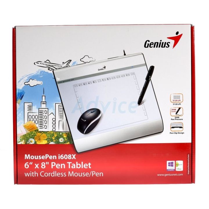 Genius Pen and Mouse Tablet For MousePen I608X