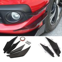 4Pcs Car Front Bumpers Spoilers Set scratch strip Universal Carbon Fiber Auto Front Bumper Body Lip Canards Splitter Trim Kits