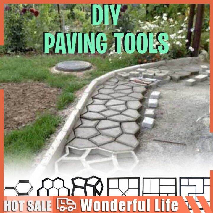 Reusable Garden Path Maker Mold DIY Paving Cement Brick Stone Road