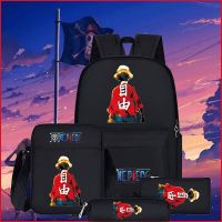 Anime school bagกระเป๋านักเรียนอะนิเมะกระเป๋านักเรียนวันพีช One Piece Luffy Soron Chobaruf Anime Peripheral Backpack ก