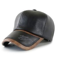 Berretto Da Baseball Da Uomo Retrò In Pelle PU Autunno Inverno Cuciture Snapback Cappello Da Papà Cappello Da Guida Di Mezza Età Berretto Da Camionista Nero Regolabile