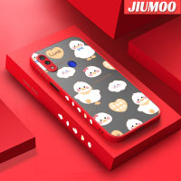 เคส JIUMOO สำหรับ Xiaomi Redmi Note 7 Note 7 Pro Note 7S Note7ลายการ์ตูนรูปเป็ดมีความสุขบางขอบสี่เหลี่ยมด้านข้างดีไซน์ใหม่กันกระแทกมีน้ำค้างแข็งโปร่งใสแข็งเคสมือถือปลอกซิลิโคนคลุมทั้งหมดเคสป้องกันกล้องแบบอ่อน