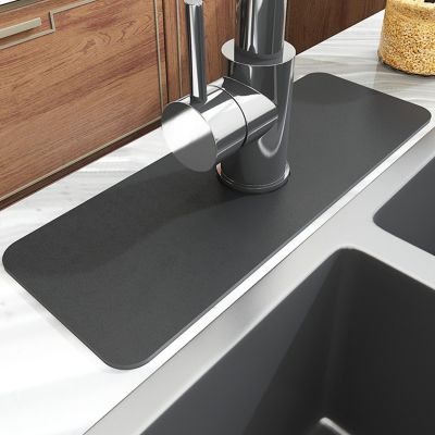 【YF】 Kitchen Sink Splash Mat Silicone Mud Faucet Absorbent Mats Guard Counter Protector Bathroom Accessories