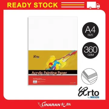 Campap Arto Acrylic Painting Paper A4 / A3 - 360gsm (10's) Felt Mark  Surface (Product of Europe)- Artist Acrylic Paper, loose leaf, 100%  Cellulose, Acid Free