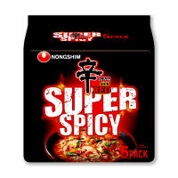 Nong Shim Shin Ramyun นงชิม ชินรามยอน เรด บะหมี่กึ่งสำเร็จรูป รสเผ็ดมาก 120 กรัม x 5 ซอง