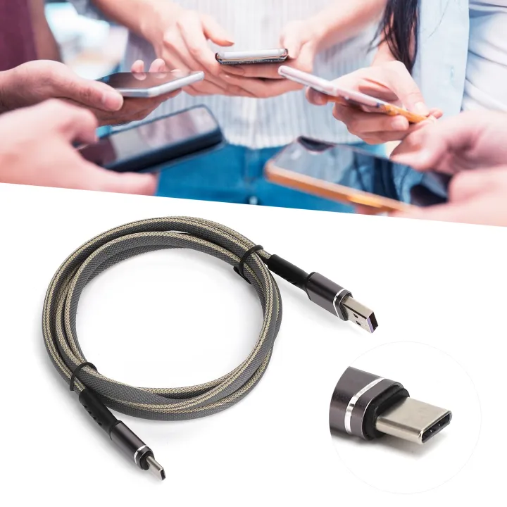 5A 1m Denim โทรศัพท์มือถือ Fast Charging สาย USB โทรศัพท์ Data Transfer