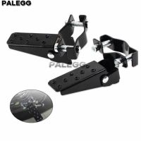 Black Retro Motorcycle Clamp-on Steel Axle Foldable Foot Step Pegs MTB BMX bike Folding Pedal Footrest Footpeg Universal