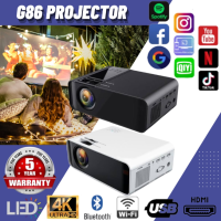 G86 โปรเจคเตอร์ wifi รุ่นใหม่ล่าสุด Android10 เชื่อมต่อกับ projector เชื่อมต่อโทรศัพท์ 4K UHD Bluetooth พร้อมแอพ netlfix youtube เครื่องฉายโปรเจคเตอ รับประกัน5ป