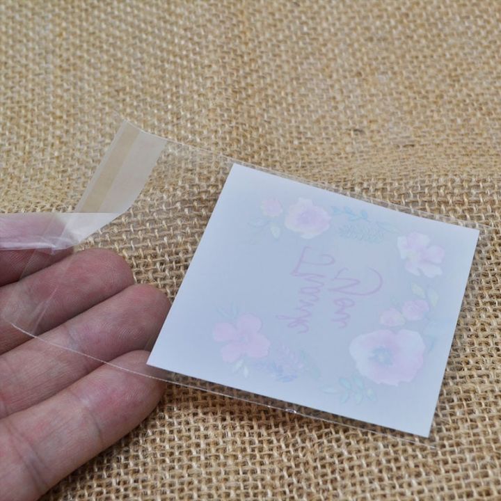 ถุงของขวัญ-50-100ชิ้น7-7ซม-ขอบคุณพิมพ์กระดาษแก้วพลาสติกใสขนมอบขนมคุกกี้ถุงห่อของขวัญสำหรับห่อของขวัญวันเกิดงานแต่งงาน