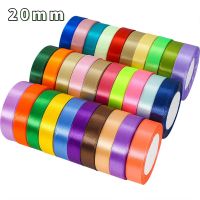 20mm 25yards/Roll Silk Satin Ribbon Handmade Wedding Party Decoration Ribbon for Gift Wrapping DIY Hair Bowknot Sewing Fabric Gift Wrapping  Bags