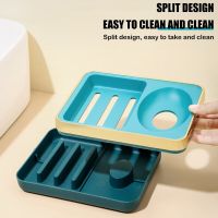 Soap Holder Dish Storage Drain Box Double Grid Container Durable for Kitchen Bathroom J2Y Soap Dishes