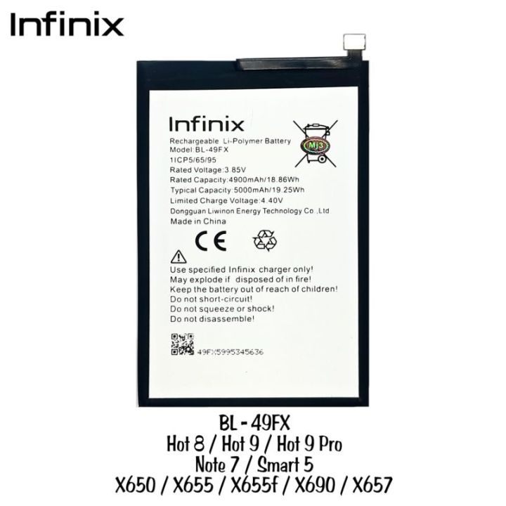 แบตเตอรี่-infinix-smart-5-hot-8-hot-9-hot-9-pro-note-7-bl49fx-รับประกันนาน-3เดือนbattery-infinix-smart-5-hot-8-hot-9-hot-9-pro-note-7-bl49fx