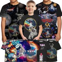 เสื้อยืดเด็ก TX NASA พิมพ์ลายมนุษย์อวกาศ3-14ปีเสื้อลาย3D เด็กชายแขนสั้นทุกวัน