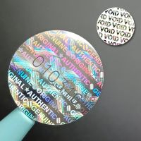 Silver Circular holographic sticker warranty void seals Adhesive labels with serial number High security laser stickers 1.5cm Stickers  Labels