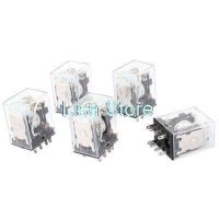 ✉㍿ HH52PL DC 220V Coil 8-Pin DPDT Green LED Light Electromagnetic Relay 5 Pcs