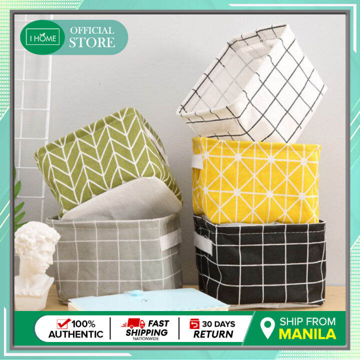 I Home Small Foldable Fabric Storage Basket Organizer Box Bins Cubes