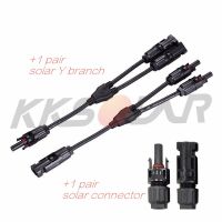 1 Pair of Solar Connector  Solar Y Plug Cable Connectors (male and female) for Solar Panels and Photovoltaic Systems Wires Leads Adapters