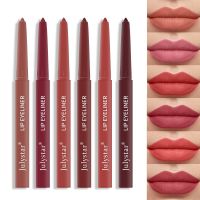 Y2K2 มี6สี เซ็กซี่สุดเซ็กซี่ อุปกรณ์เสริมความงาม ถ้วยกันติด กำมะหยี่ lipliner เครื่องมือแต่งหน้าแต่งหน้า เครื่องสำอางสำหรับผู้หญิง ลิปสติกเนื้อแมท ลิปไลเนอร์ คอนทัวร์สีอ่อน ดินสอเขียนขอบตากำมะหยี่