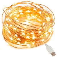 ❈♞▪ LED String Lights 10M 5M USB Waterproof Copper Wire Garland Fairy Lights For Christmas Decoration Party With 8 Colors