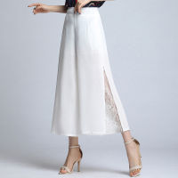 Dance Pant Lace Women Summer Wide Leg Trousers Woman Casual Vintage High Waist Pant Chiffon Loose Bohemia Skirt Capris Pants