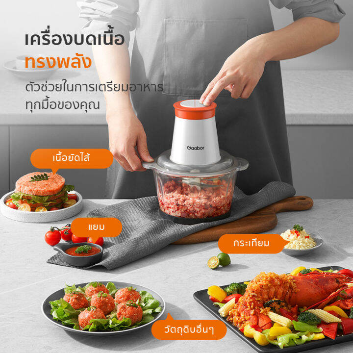 gaabor-2-ลิตร-เครื่องบดอาหาร-300w-เครื่องปั่นพริก-เครื่องบดหมู-เครื่องบดสับ-เครื่องปั่นอาหาร-meat-grinder-gj-m30a-เครื่องใช้ไฟฟ้าในครัวขนาดเล็ก-เครื่องแกง