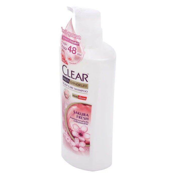 fernnybaby-เคลียร์-clear-แชมพูเคลีย-หัวปั้ม-ยาสระผม-แชมพูสระผม-แชมพูขจัดรังแค-สูตร-เคลียร์แชมพู-สีชมพูอ่อน-ซากุระเฟรช-435-มล