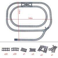 สวิตช์รางโค้งทรงตรงแบบเป็นร่องและยืดหยุ่นสำหรับเป็นของขวัญรถไฟเมืองของเล่นสร้างสรรค์ไฮเทคบล็อคก่อสร้างอิฐ