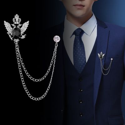【CW】 Shirt Tassel Brooch Fringed Chain Lapel Pins and Brooches Badge Gifts for Men Accosseries