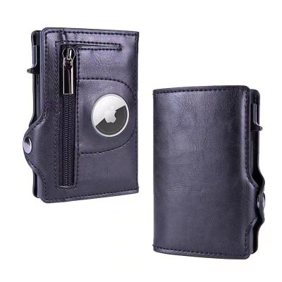 กระเป๋าสตางค์ป้องกัน Rfid สำหรับผู้ชายผู้หญิงกระเป๋าใส่บัตรเครดิตกระเป๋าบัตรประจำตัวนามบัตรอลูมิเนียมโลหะ Dompet Mini Ramping หนัง