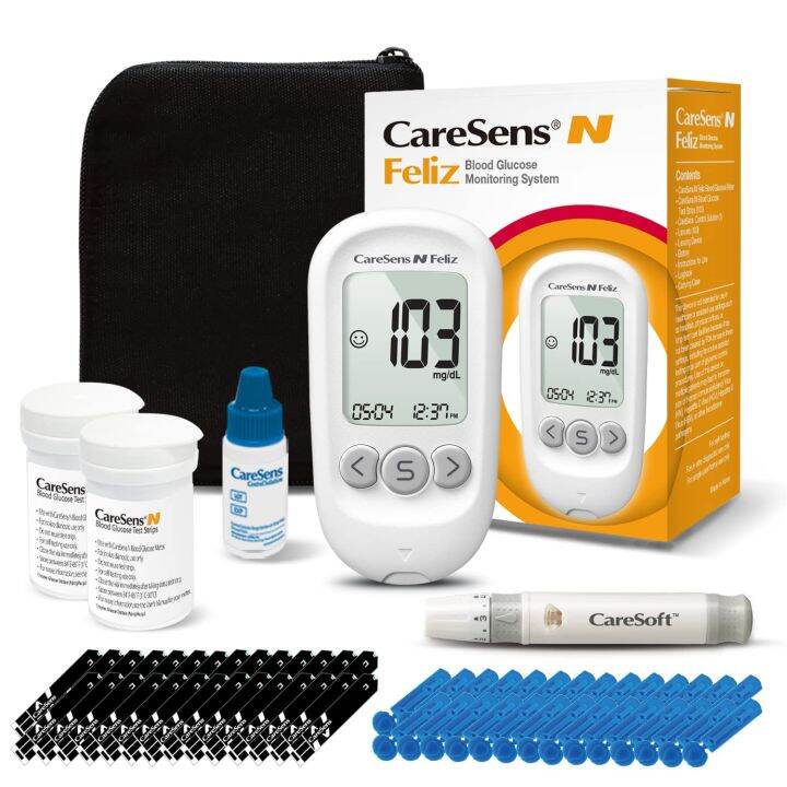 CareSens N Feliz Blood Glucose Monitoring Kit with 100 Blood Sugar Test