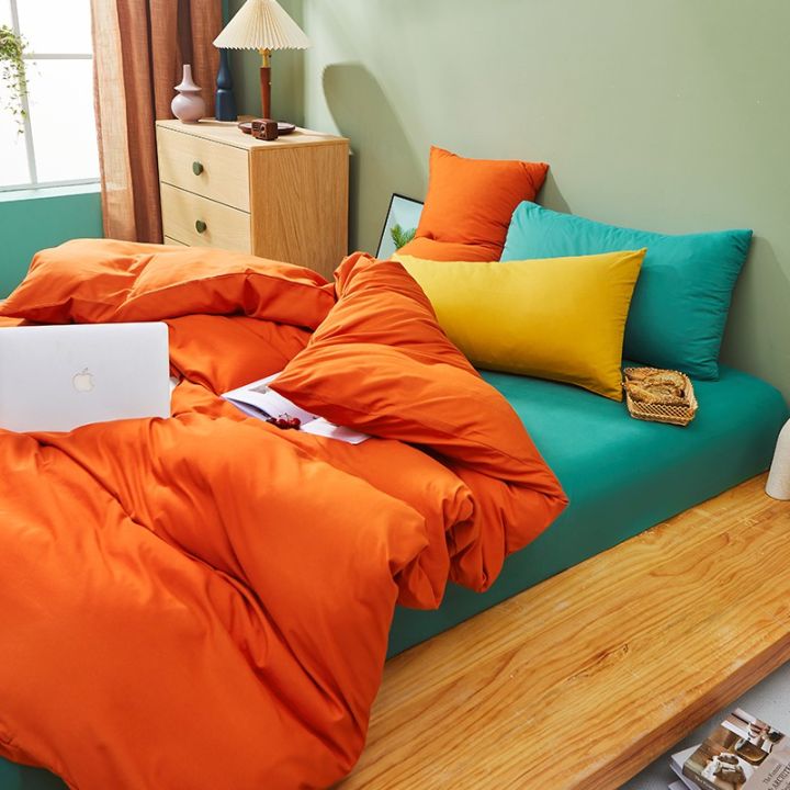 ผ้าคลุมเตียงห้องนอนบ้านชุดเครื่องนอนสีสันสดใสและปิดกั้นสีใหม่ในหลายขนาด-5-ฟุต-6-ฟุต-6-5-ฟุต-7-ฟุต
