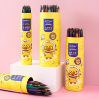 12/24/36/48 Colour Barrel Oil Colour Pencils Wood-free Environmental Erasable Brushes for Coloring Students Art Paintings Drawing Painting Supplies