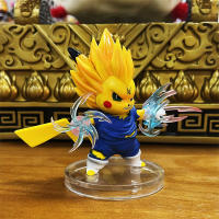 12Cm PVC Pokemon Anime Figure Pikachu Cosplay Vegeta Dragonball Model Kawaii Room Decoration Toys For Children Birthday Present