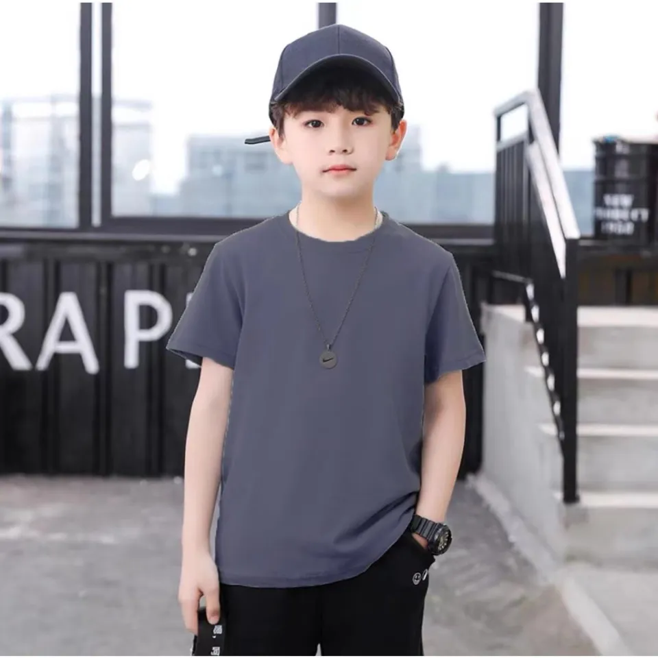 Round T shirt Kids Black