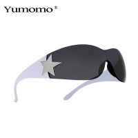 Punk One Piece Sunglasses Goggle New Y2k Luxury Brand Sun Glasses 2000s Shades Eyewear UV400 Female Designer Five Star Glasses