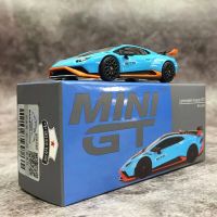 MINI GT 1:64 Lambor Huracan STO Alloy Die-cast Model Car Running Vehicle- Blue Laufey# 475 LHD Die-Cast Vehicles