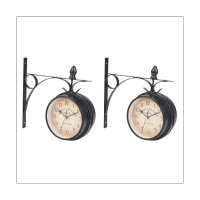 2X European-Style Double-Sided Wall Clock Creative Classic Clocks Monochrome