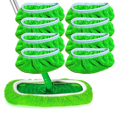 Suitable for Flat Mop Cloth Absorbent Sponge Replacement Cloth Cover Household Dry and Wet Rotary Mop 8Pack