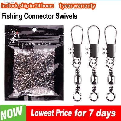 ☃ 100pcs/Pack 3 Size Swivel Fishing Connector Snap Pin Rolling Fishing Lure Tackle Alloy Fishing Gear Fish Tool Accessories