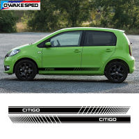 Racing Sport Stripes Door Side Skirt Stickers Car Styling Body Decor Vinyl Decals Fit On 3-5 Door For Skoda Citigo