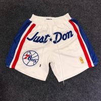 2023NBA Shorts Philadelphia 76Ers Sports Shorts White Pocket Version