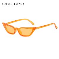 {Paopao glasses}OEC CPO แฟชั่นแมวตาแว่นกันแดดผู้หญิงเสื้อผ้าแบรนด์ One P Iece อาทิตย์แว่นตาหญิงวินเทจสีส้มพังก์แว่นตา UV400 O977