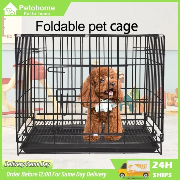 Pet Cage Crate For Dog Cat Foldable Heavy Duty Collapsible Cage With ...