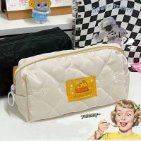 Japanese INS Cheese Simple Pencil Case Large Capacity Student Stationery Box Storage Bag 【AUG】